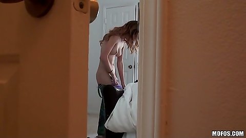 Ava Hardy teen amateur was changing in voyeur then got a cock in pov for spying eyes
